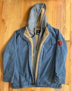 Chicago Bears NFL x Darius Rucker Collab Sherpa Hooded Jacket Coat Men’s Size L