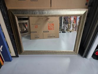 Large Gold Rope-Frame Wall Mirror