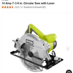 Ryobi 7 1/4 In. Circular Saw With Laser