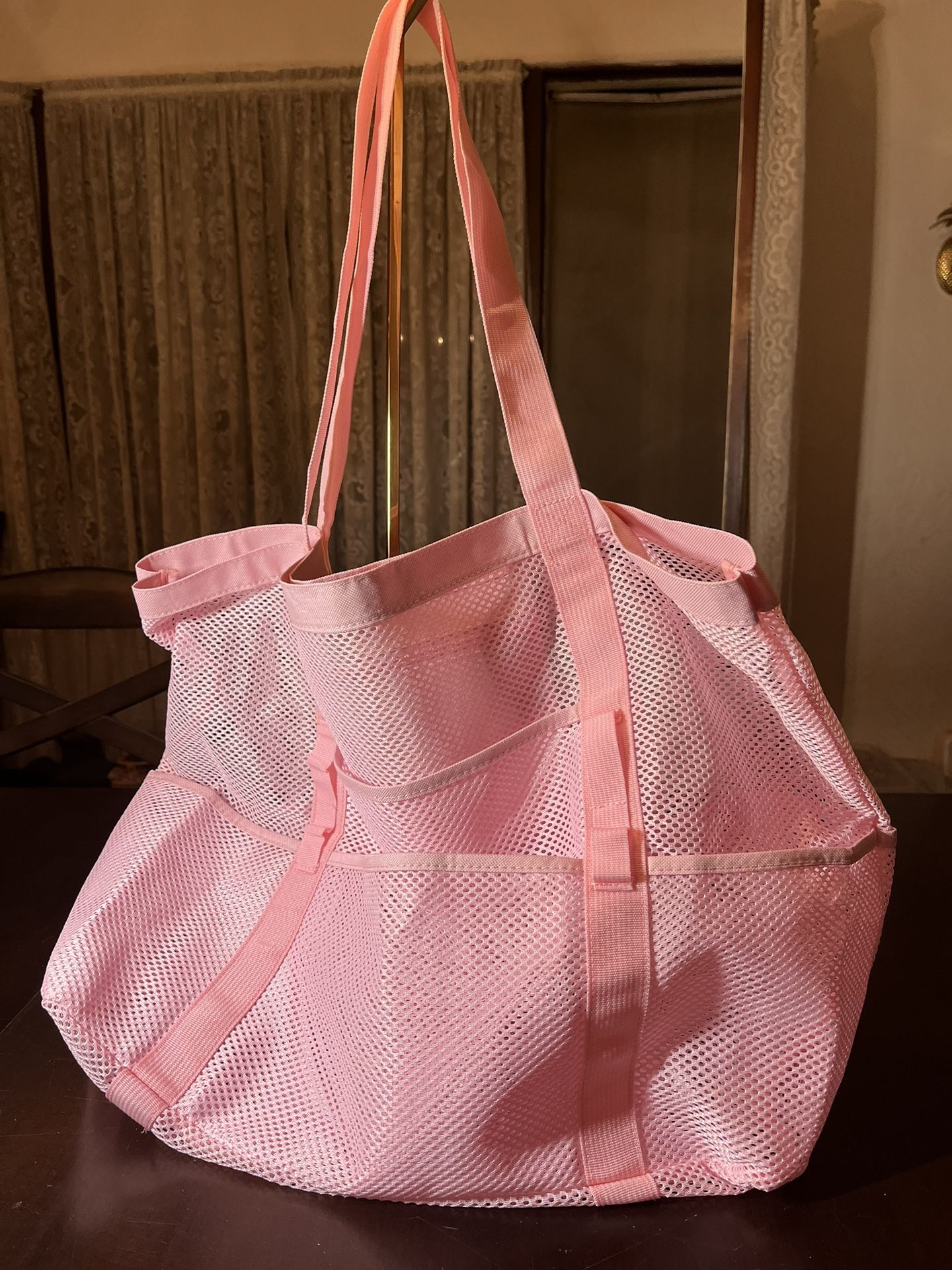 Large Pink Mesh Tote NEW