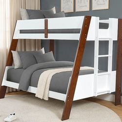 Brand New White & Cherry Twin Over Full Bunk Bed 