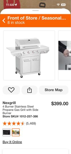 Nexgrill 4 burner stainless grill gas grill woth side burner