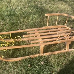 European Wooden Sled With Removable Back