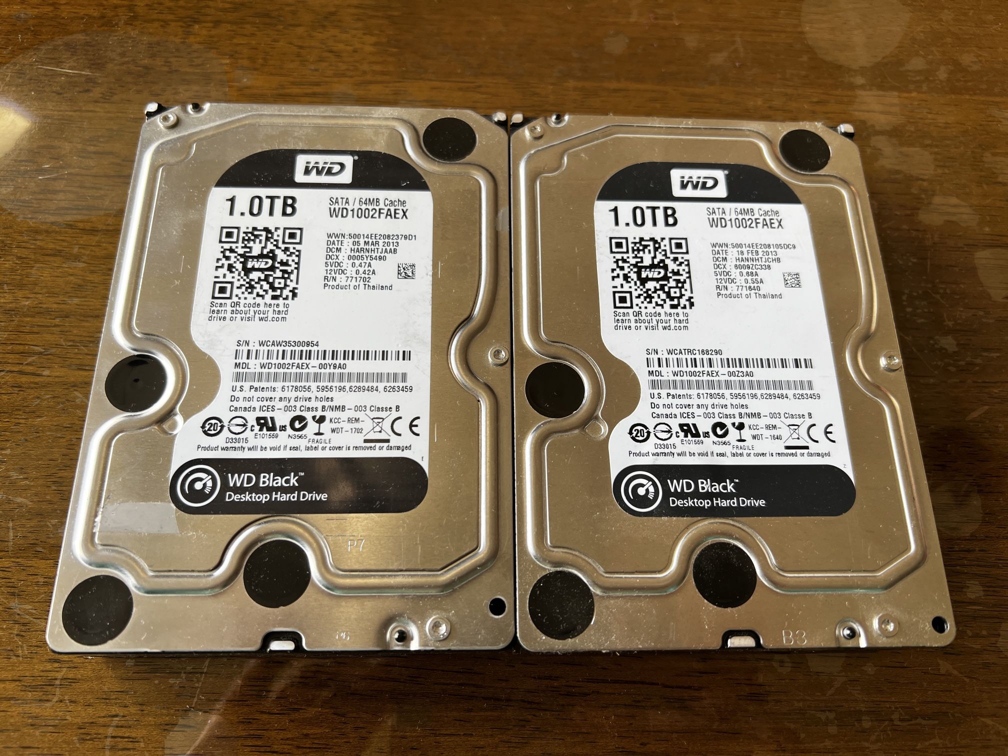 2 of Western Digital Black 1TB Hard Drive 7,200RPM