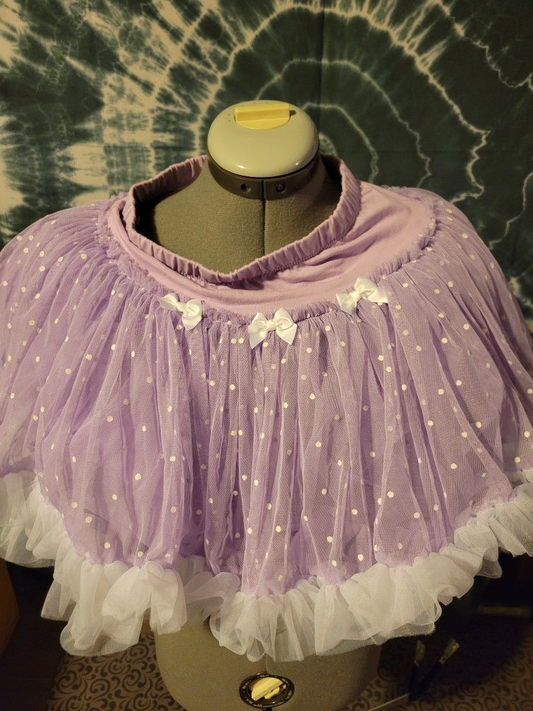 Childs Purple Tutu With White Trim Size 7/8