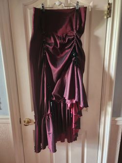 Gothic Victorian Steampunk Burgundy Bustle Skirt – Chic Star – Size 42