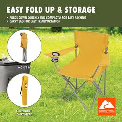 Ozark Trail Quad Folding Camp Chair with Cup Holder