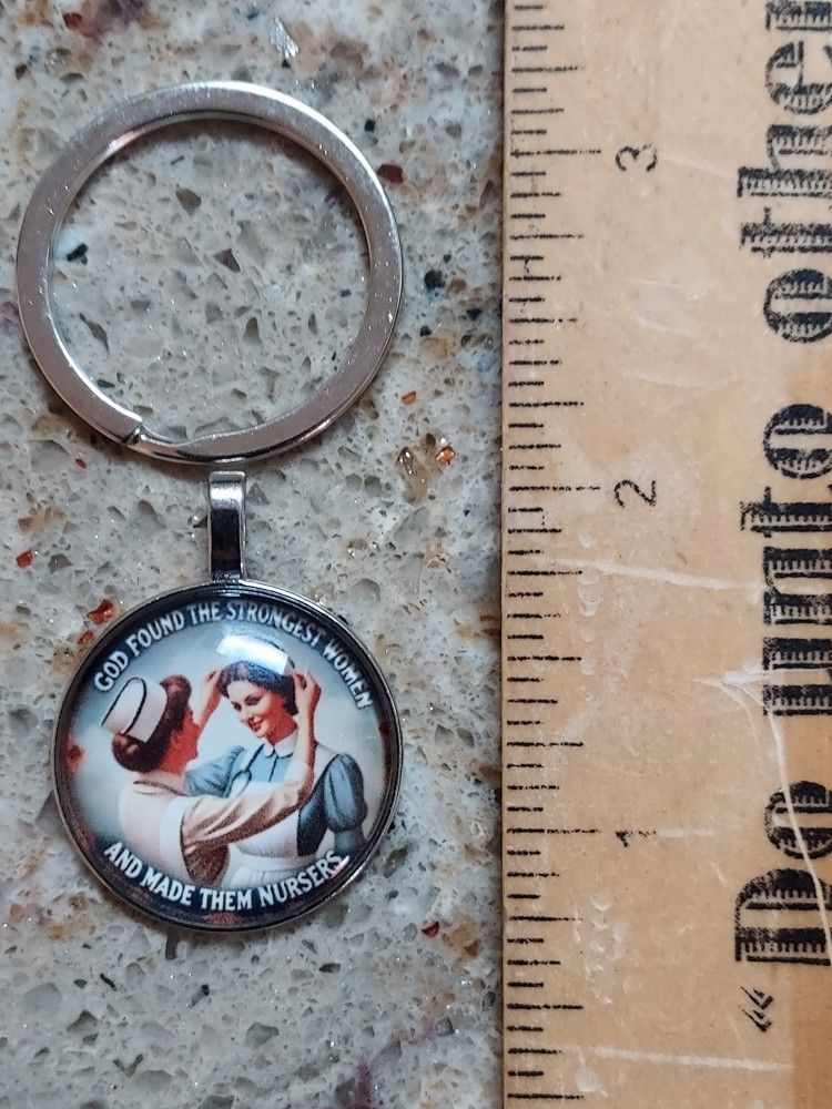 NEW "God Found Strength in Women and Made Them Nurses" Keychain