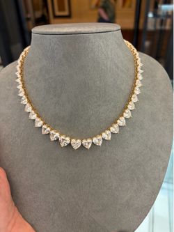 Lab diamond heart ❤️ necklace