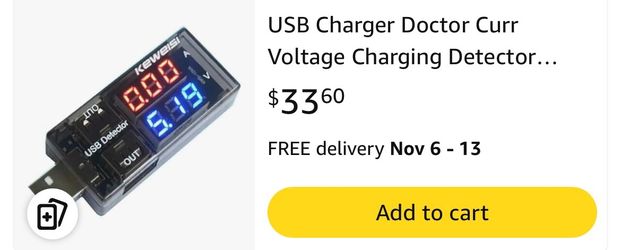 USB Charger Doctor Curr Voltage Charging Detector...
