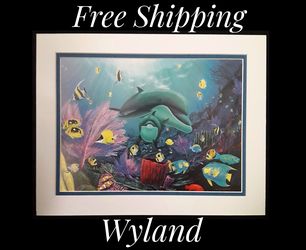 Wyland, 11" x 14" Fine Art Calender Print. Mounted on Acid Free Foam Core. Double Matted on Acid Free Matt Board