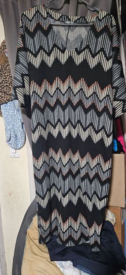 Chevron Print Midi Dress