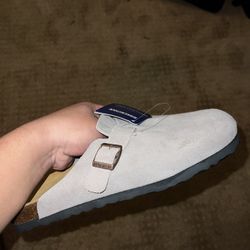 Birkenstocks clogs Suede Taupe (Size 44) Brand New 