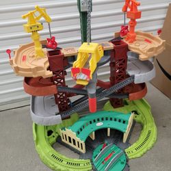 Thomas & Friends Multi-Level Toy Track Set, Trains & Cranes Super Tower with Thomas & Percy Engines for Preschool Kids Ages 3+ Years

