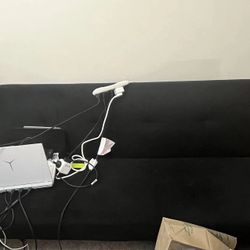 Black Faux Leather Sofa Bed – Good Condition
