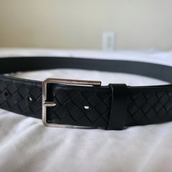 BOSS by Hugo Boss US Size 36/95 Black Leather Woven Belt, Imported, Pre-owned, PICK UP ONLY