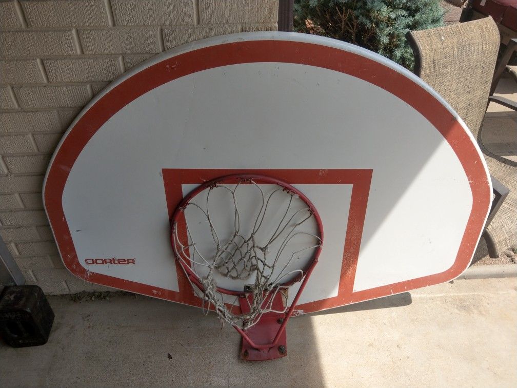 Porter aluminum basketball hoop and backboard