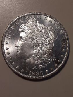 1883-CC Morgan Silver Dollar 90% US $1 coin 
