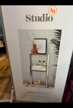 Studio 3B Mercer 3 Tier Tower CHROME 13.1 In L x13.1 I W x29.5  originally $76
