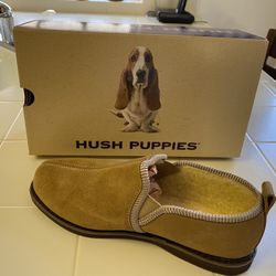 Tan Hushpuppy slippers