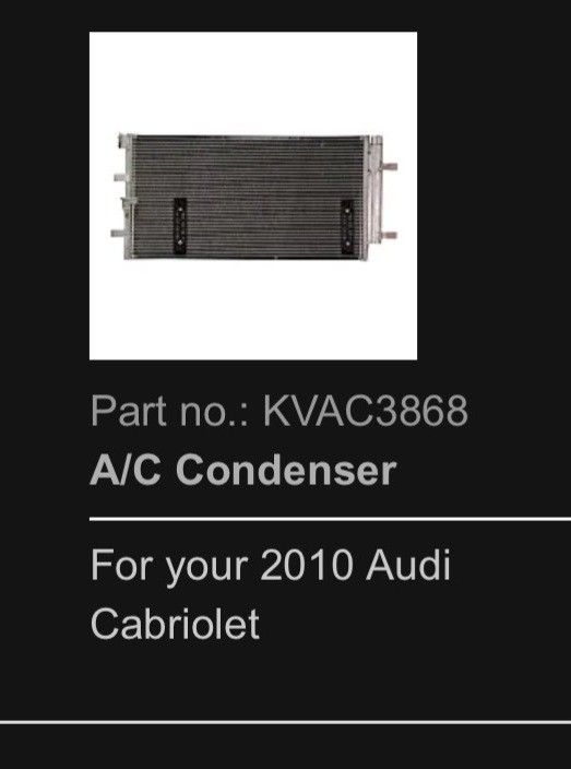 A/C CONDENSER 2010 AUDI
