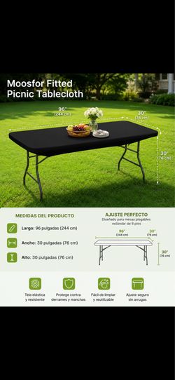 Moosfor fitted picnic tablecloth cover