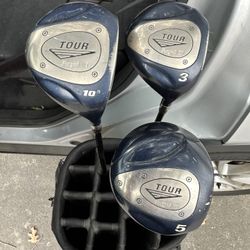 Lot Of 3 Tour Forged TI Fairway Woods And Driver 