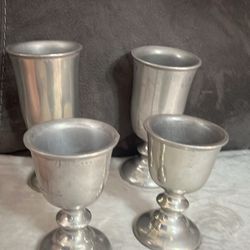 Vintage Milton Pewter Water/wine Glasses (4)