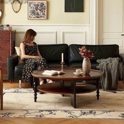 The brand-new solid wood large coffee table and side table still in the cardboard box