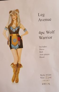 Leg Avenue 4pc Wolf Warrior Costume S/M