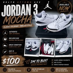 Jordan Mocha 3 size 10