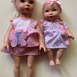 Girls Toys Lot: 2 Dolls (1 Talking)+ Stroller P/up Sheepshead Bay Brooklyn NY 