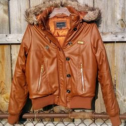 Rocawear Faux Leather Jacket/Coat Women's L