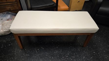 Upholstered Bench with Wood Legs
