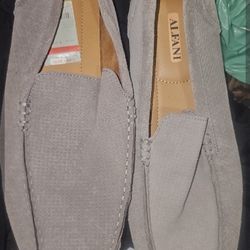 Alfani Men's Kendric Tornado Grey Leather Square Toe Moccasins. Size 10