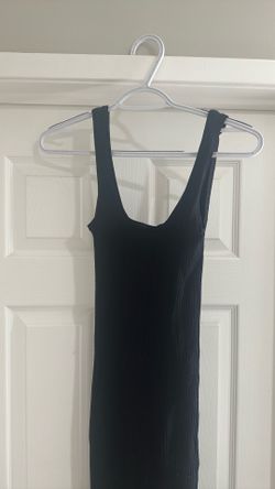 NEW Bershka Black Ribbed Bodycon Maxi Dress - Size S