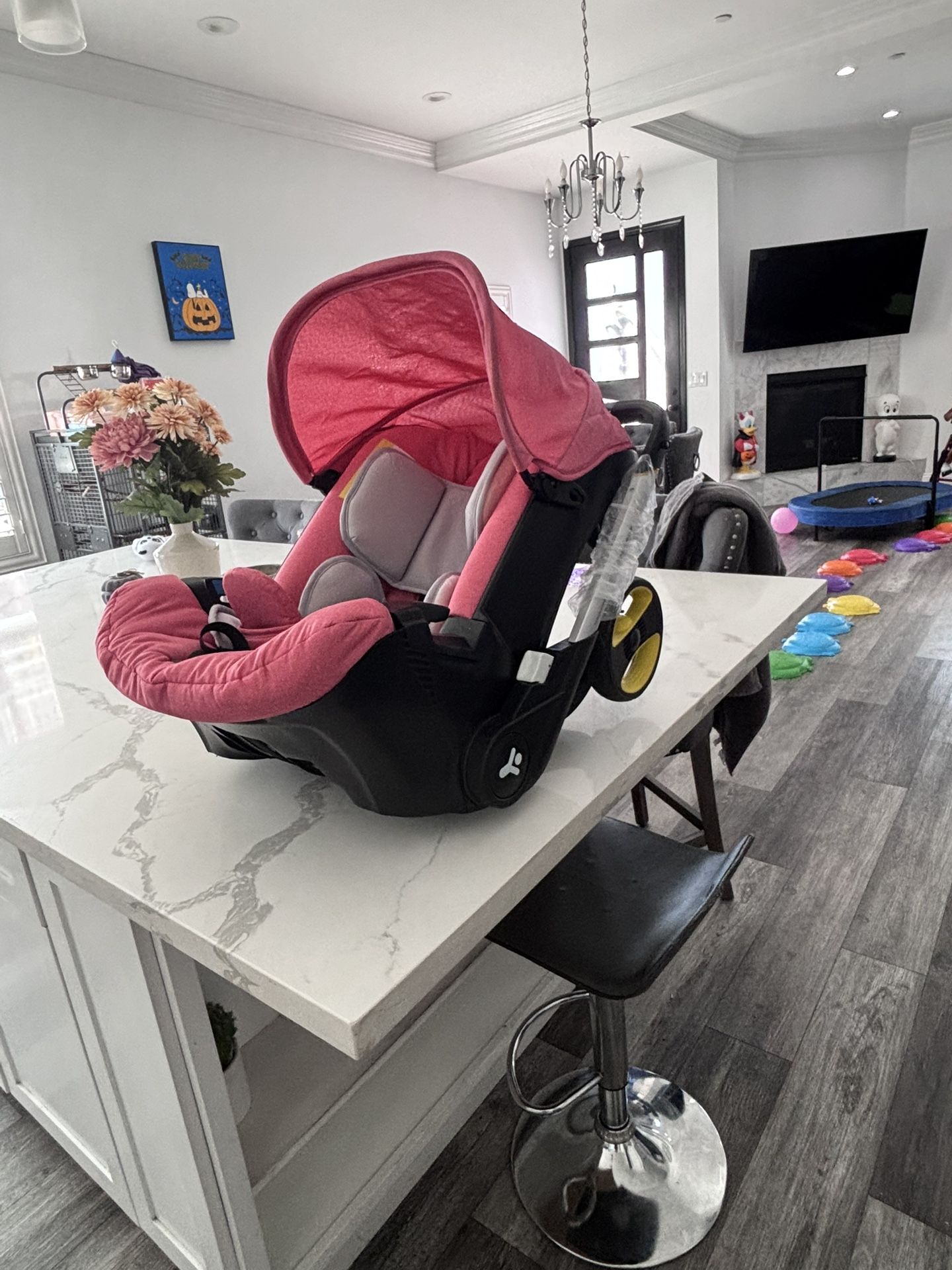 2 In One Car seat And Stroller Pink