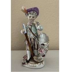 Vintage Capo di Monte Boy with Cornucopia Figurine/Vase