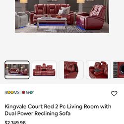 2 Pc Living Room Set Dual Power Reclining Sofas 
