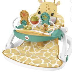 Fisher-Price Portable Baby Chair with Snack Tray and Toy Bar, Premium Sit-Me-up Seat, Giraffe