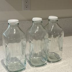 3 Glass (64 Oz) Bottles