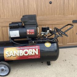 Sanborn 15-gallon portable air compressor,
