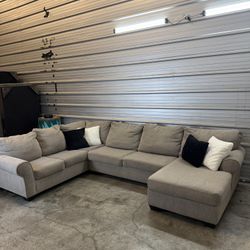Large Beige/Tan Sectional Sofa