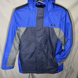 Under Armour Boys Jacket in vibrant blue and charcoal grey Large