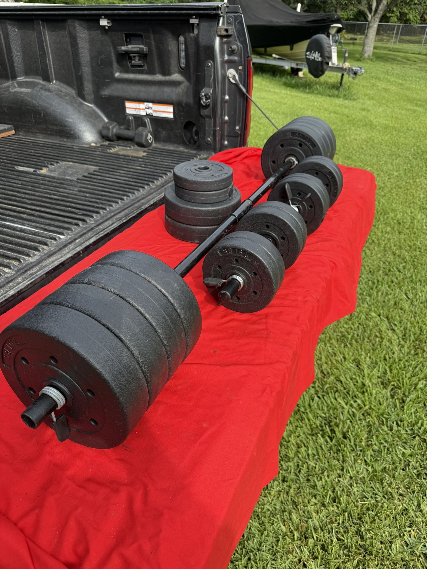 Weights With Barbell And Dumbbell Handles- Great Starter Set