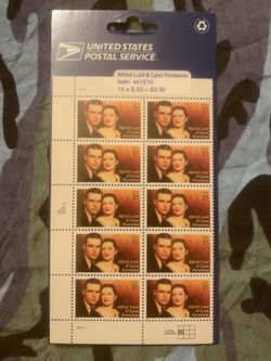 USPS Alfred Lunt & Lynn Fontanne 33¢ Stamp Sheet