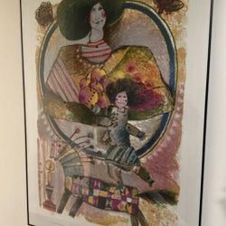 Théo Tobiasse "Harlequin Horse" / Lumière (pour) un Cheval Arlequin signed color lithograph (yours 82/150, ~48" x 33.5" framed)