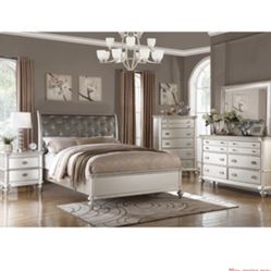 Beautiful Contemporary King size Complete Bedroom Set. Mattress Sold Separately 