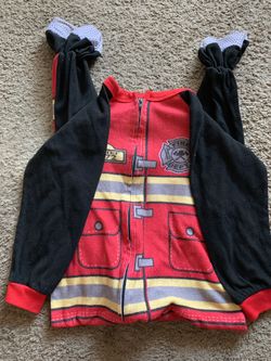 5T firefighter footed onesie