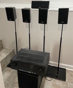 Complete Pioneer A/V Component Receiver w/remote including: Full 5.1 surround sound Yamaha speaker set with glass stands and wires